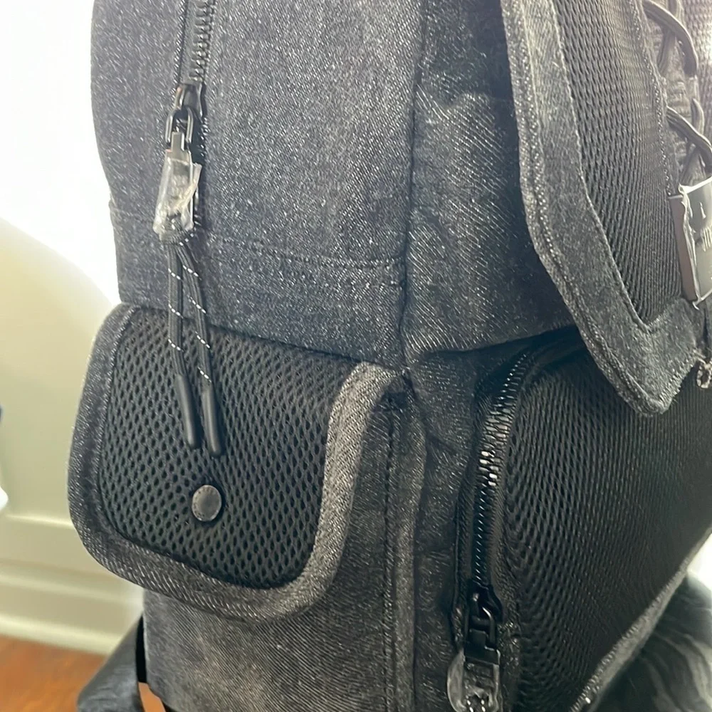 NWT STEVE MADDEN BLACK DENIM AND MESS BACKPACK